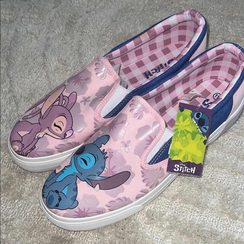 Stitch Slip-On Shoes - Pink and Blue
